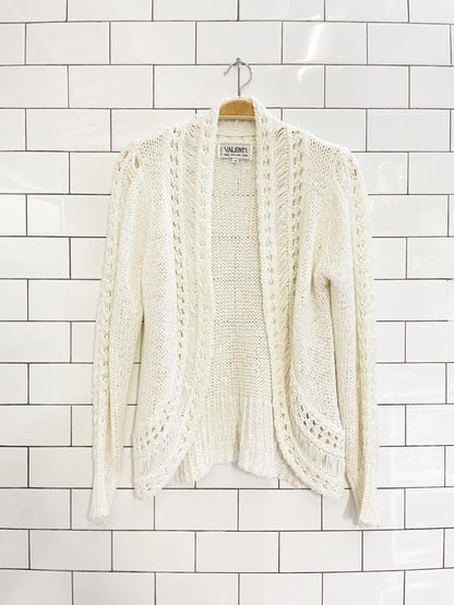 vintage valenti loose knit open summer cardigan | rome new york paris - good market thrift store