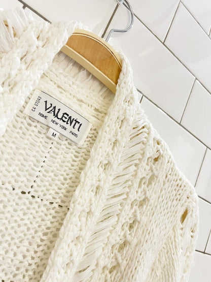 vintage valenti loose knit open summer cardigan | rome new york paris - good market thrift store