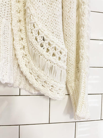 vintage valenti loose knit open summer cardigan | rome new york paris - good market thrift store