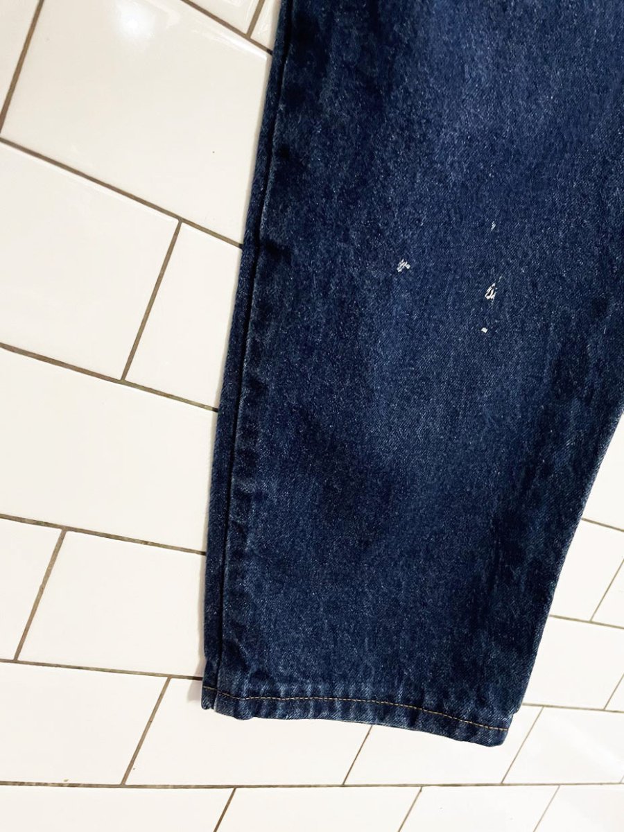 vintage pleated dark wash tapered jeans | made in USA - good market thrift store