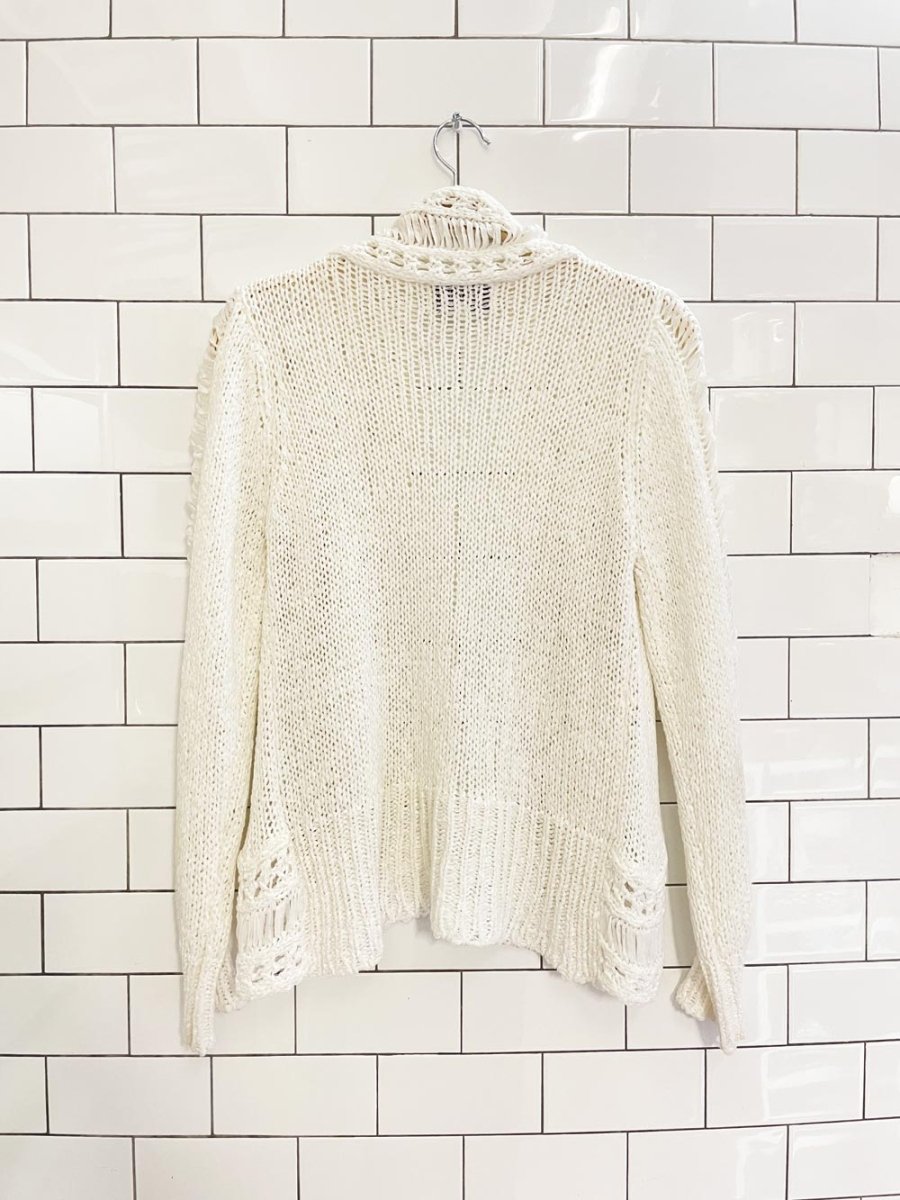vintage valenti loose knit open summer cardigan | rome new york paris - good market thrift store