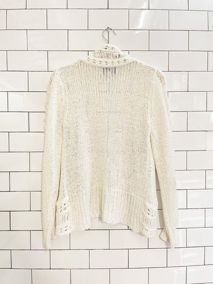 vintage valenti loose knit open summer cardigan | rome new york paris - good market thrift store