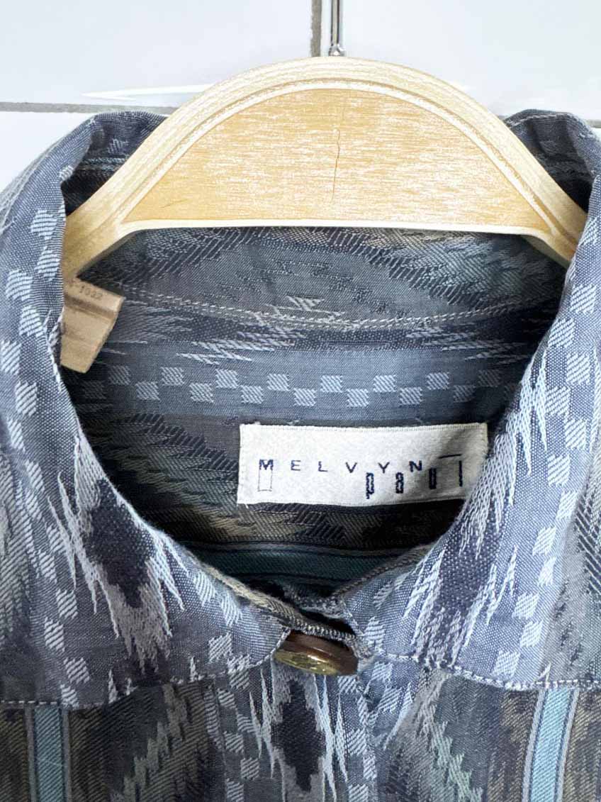 vintage 90s melvyn paul southwestern woven full button shirt