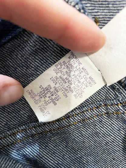 vintage pleated dark wash tapered jeans | made in USA - good market thrift store