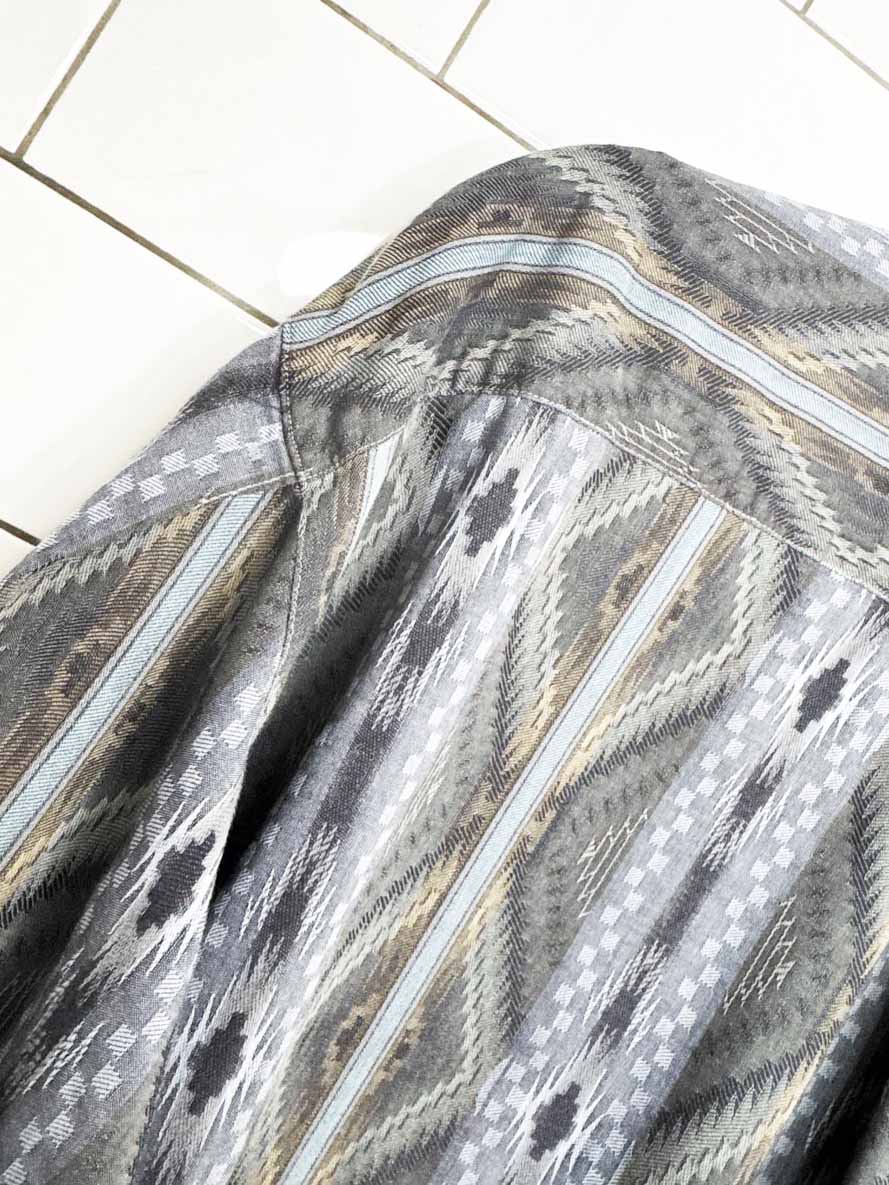 vintage 90s melvyn paul southwestern woven full button shirt