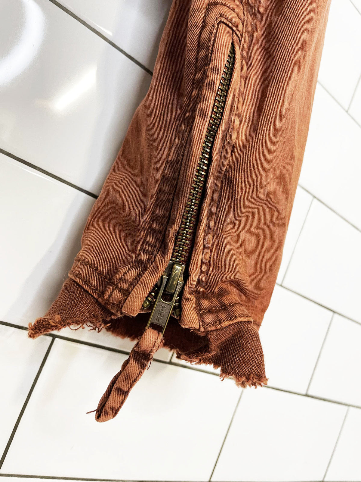 free people collapsing twill raw edge crop jacket
