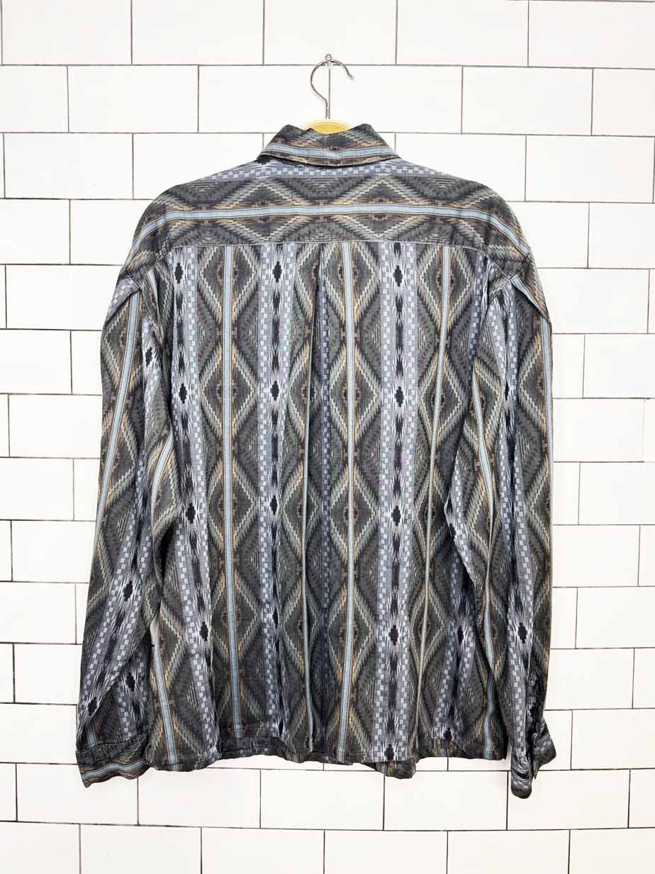 vintage 90s melvyn paul southwestern woven full button shirt