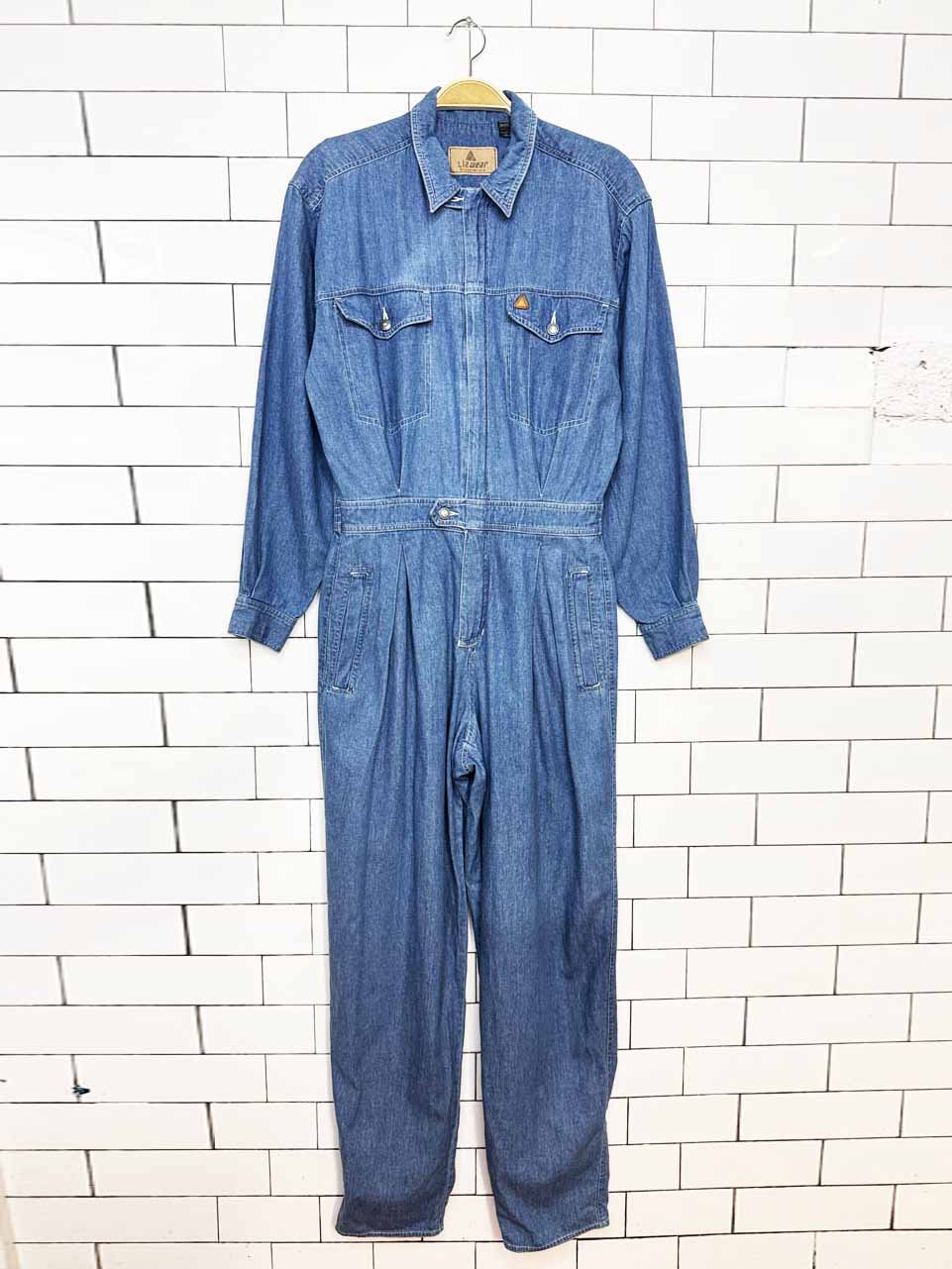 vintage 80s lizwear full denim jumpsuit coveralls | liz claiborne