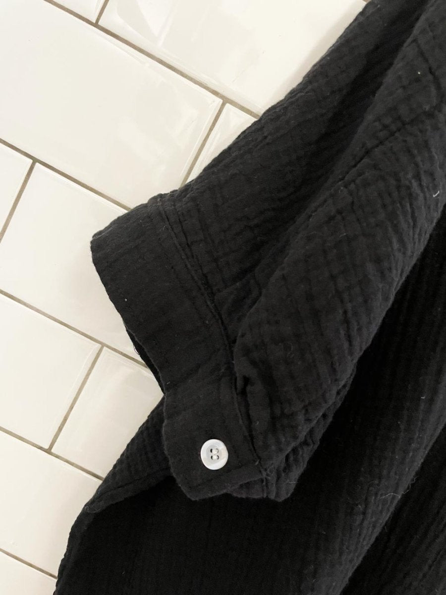 black oversized gauze cotton shirt - good market thrift store