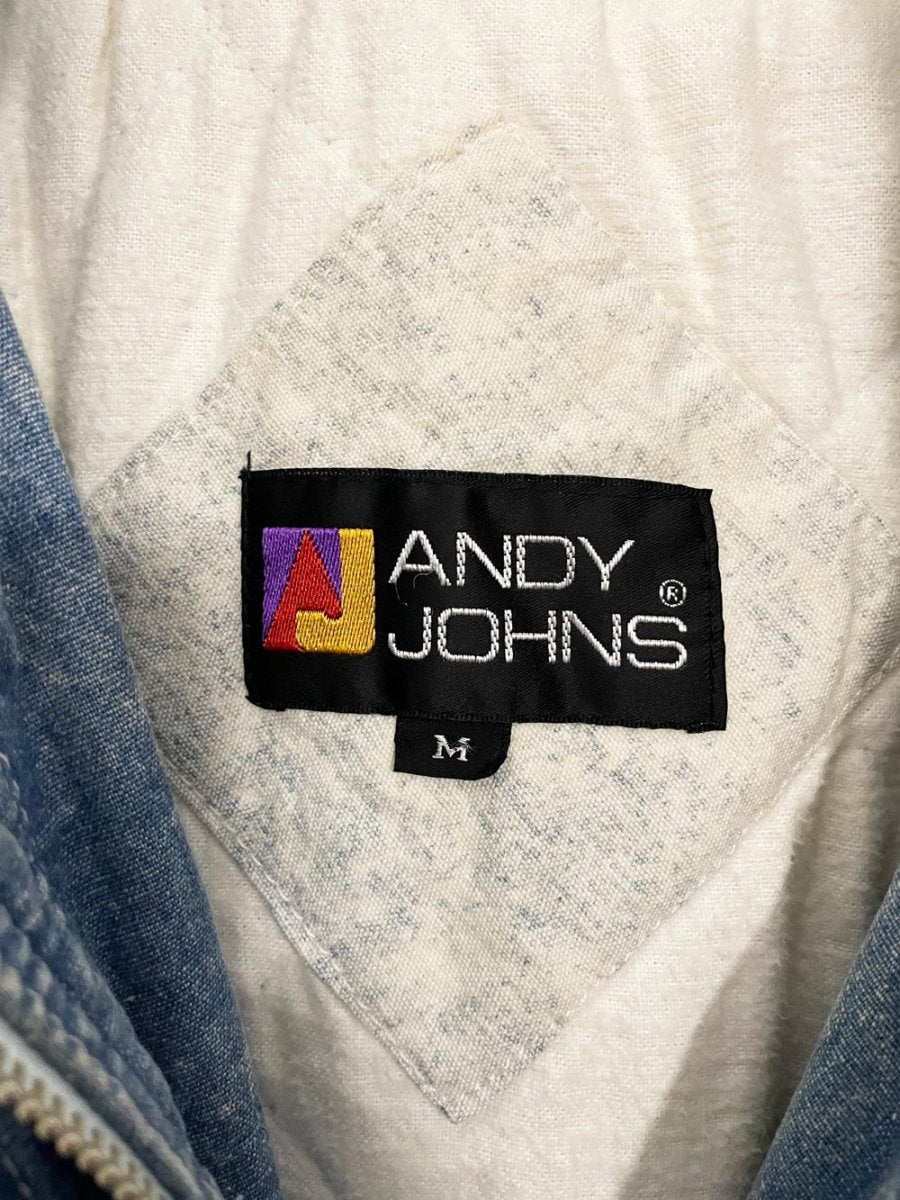 vintage 90s andy johns acid wash denim puffer parka - good market thrift store