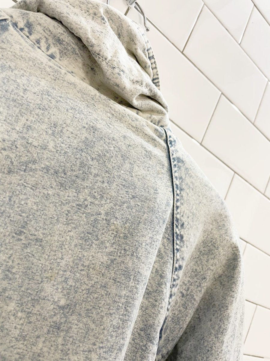 vintage 90s andy johns acid wash denim puffer parka - good market thrift store