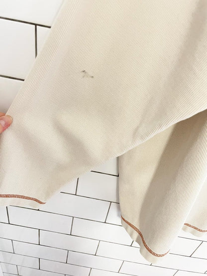 y2k point zero contrast stitch long sleeve top - good market thrift store