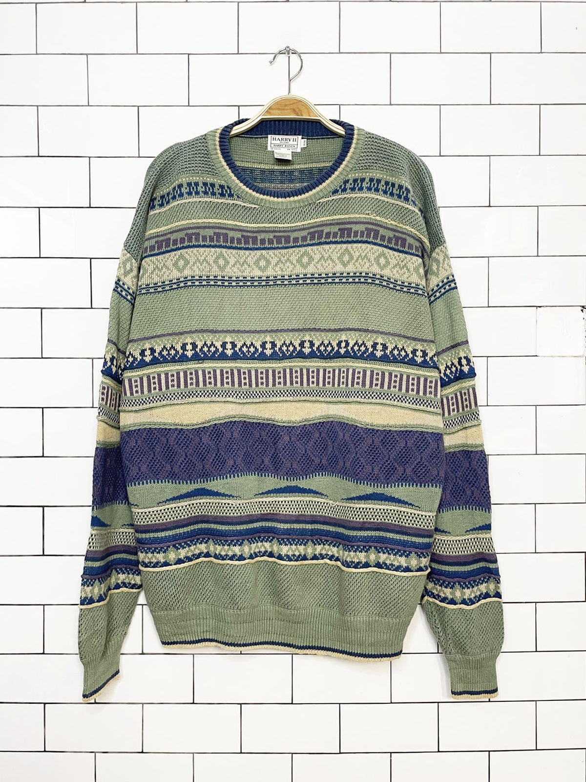 vintage 90s harry rosen textured knit sweater | harry II
