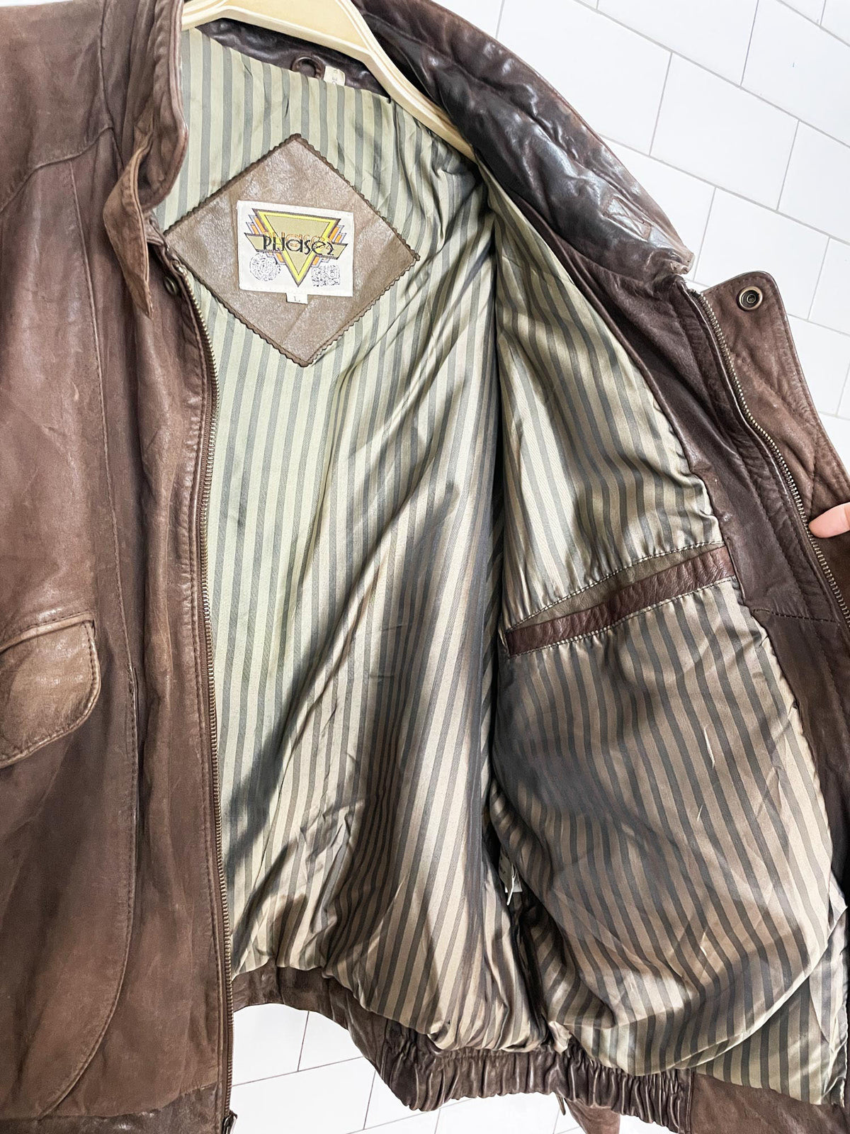 vintage 90s phase 2 soft leather bomber jacket