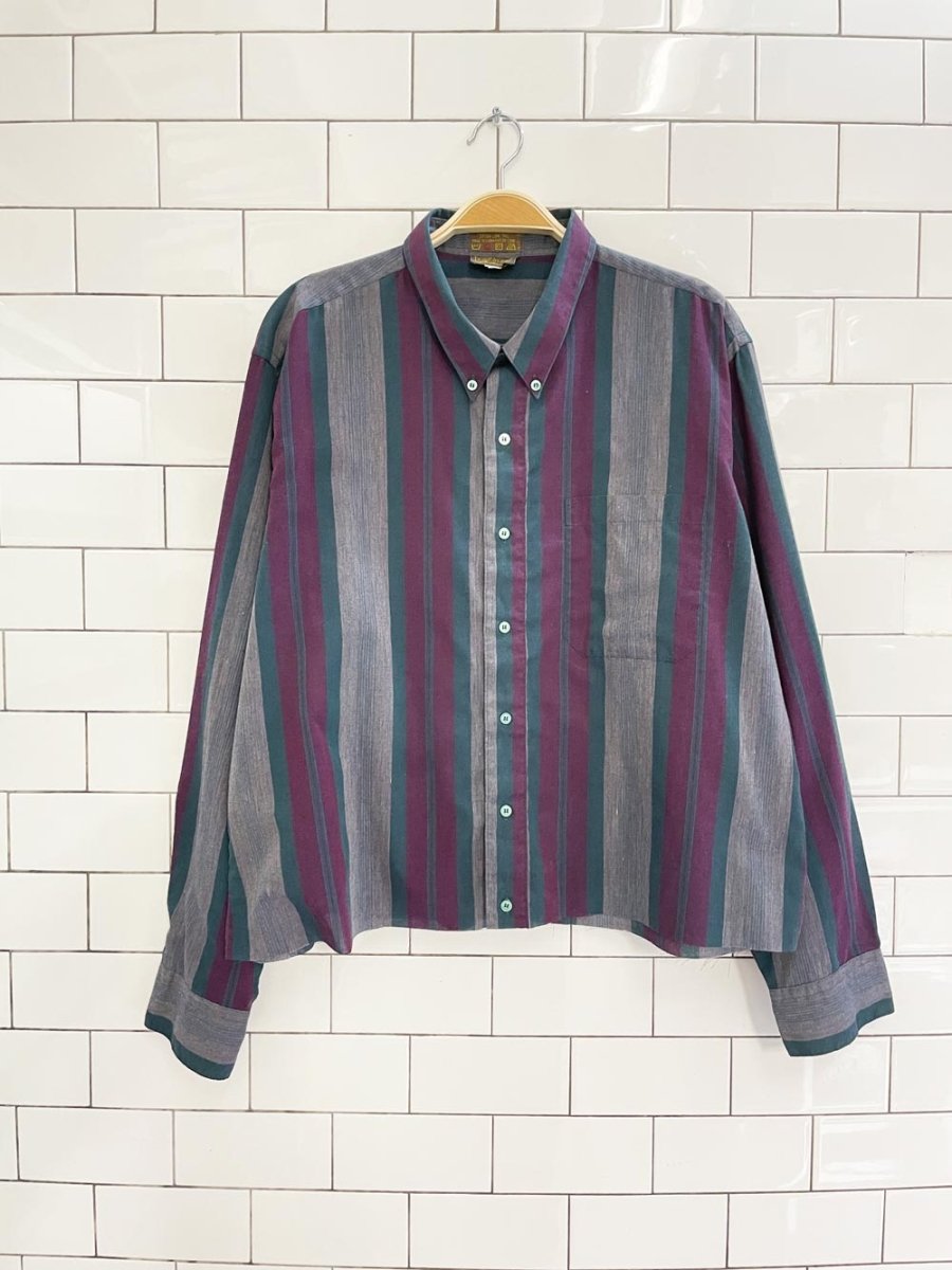 vintage 70s old english lane striped crop shirt - good market thrift store