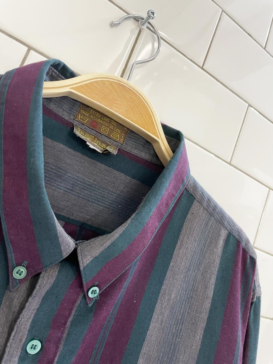 vintage 70s old english lane striped crop shirt - good market thrift store