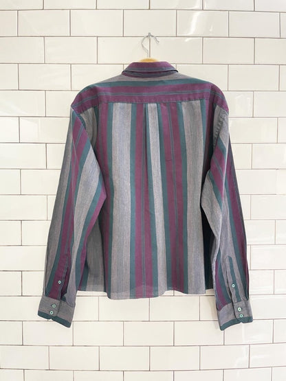 vintage 70s old english lane striped crop shirt - good market thrift store
