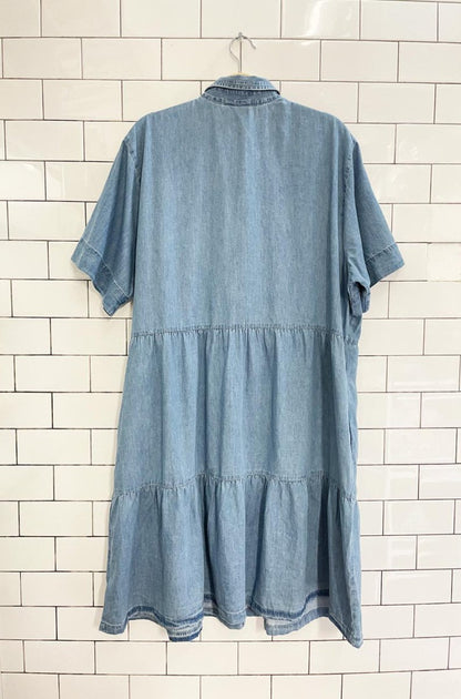 gap tiered denim shirt dress - good market thrift store