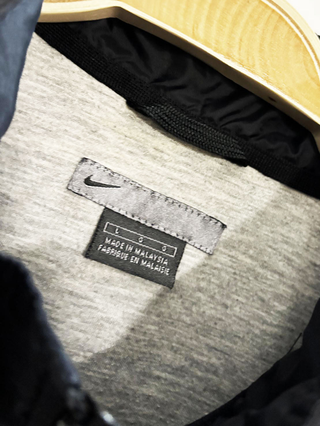 y2k nike small check lined windbreaker jacket