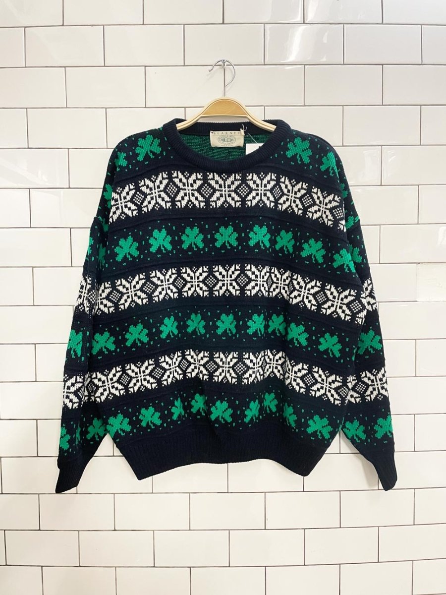 vintage blarney woolen mills irish clover knit crew - good market thrift store