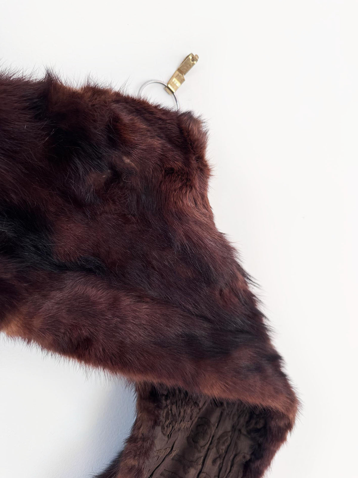 vintage 50s russ & winkler mink fur stole with tails | silk lining