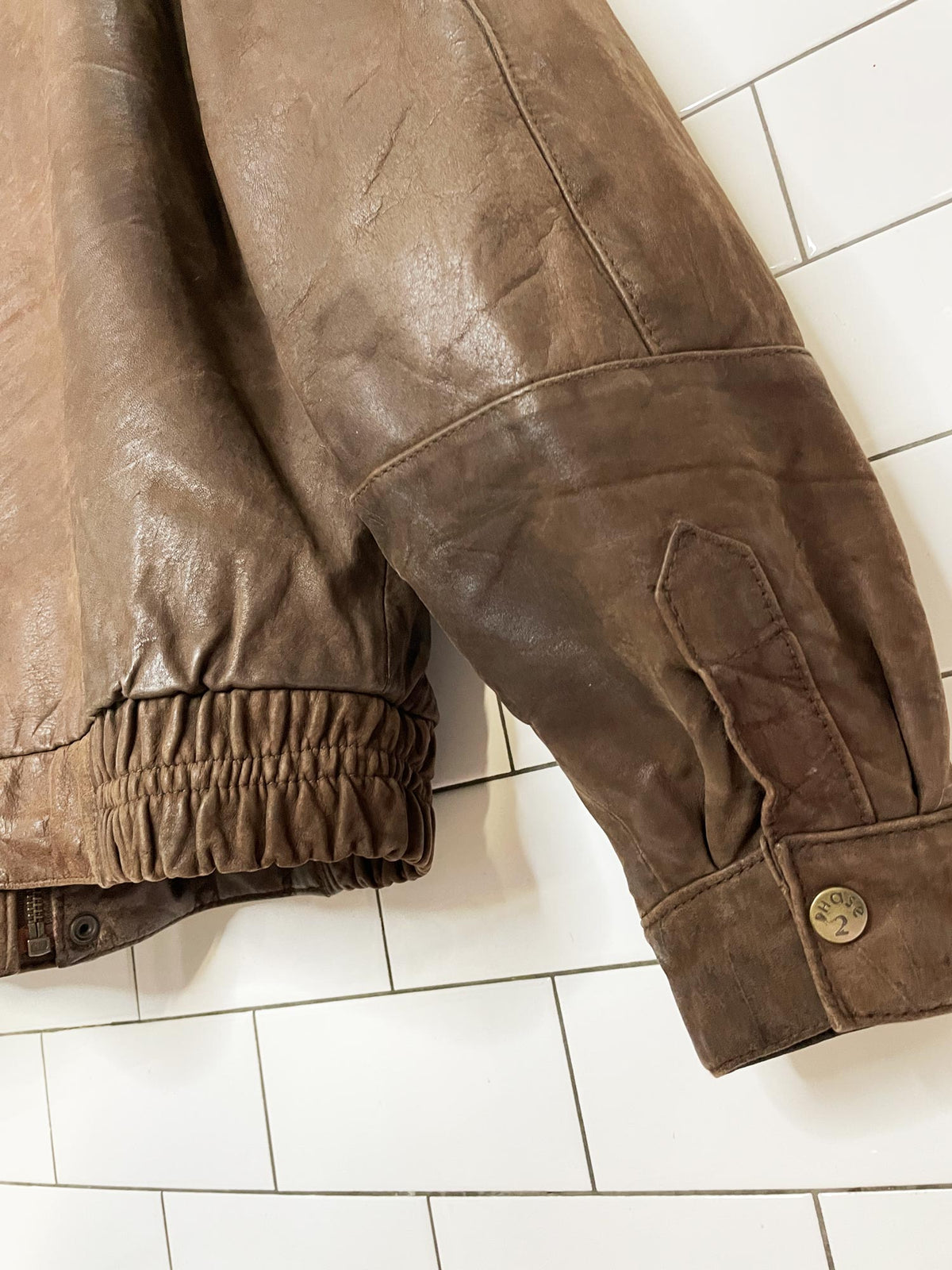 vintage 90s phase 2 soft leather bomber jacket
