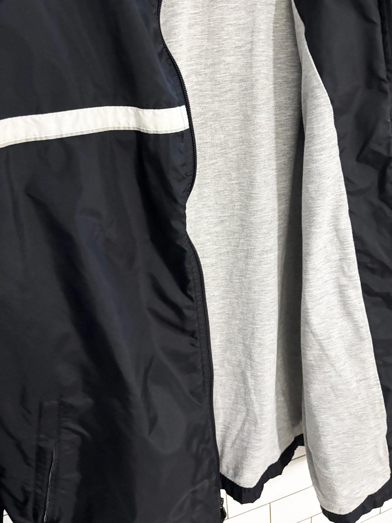 y2k nike small check lined windbreaker jacket