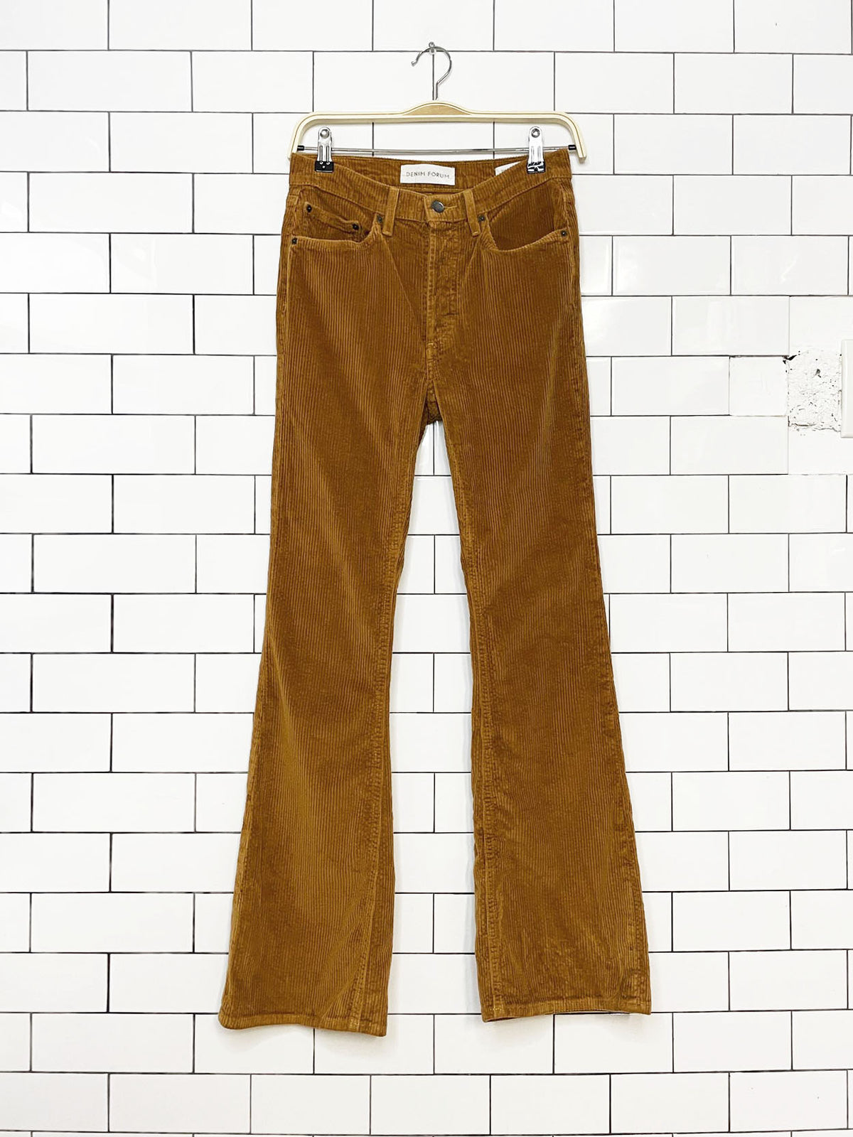 denim forum the marianne chunky cord high rise flare pants | ariztia