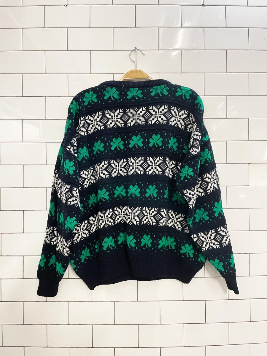 vintage blarney woolen mills irish clover knit crew - good market thrift store