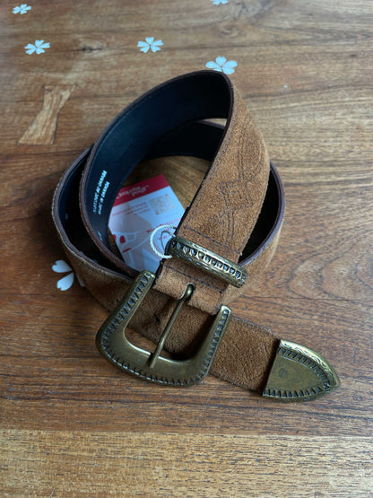 vintage 90s roberto jeans stamped suede belt