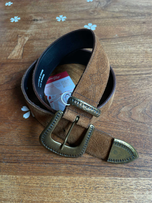 vintage 90s roberto jeans stamped suede belt
