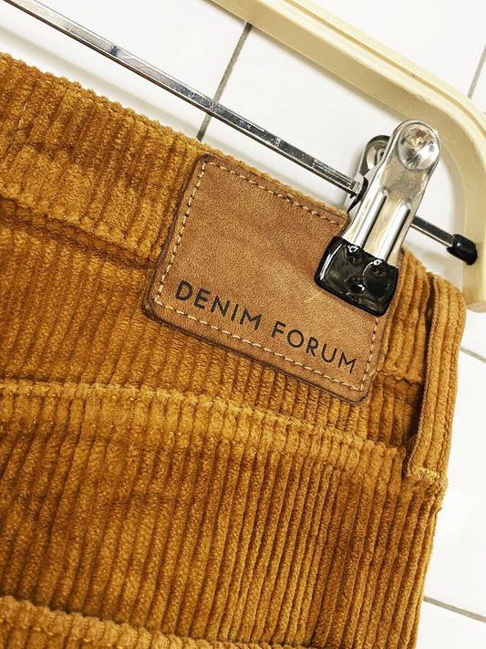 denim forum the marianne chunky cord high rise flare pants | ariztia