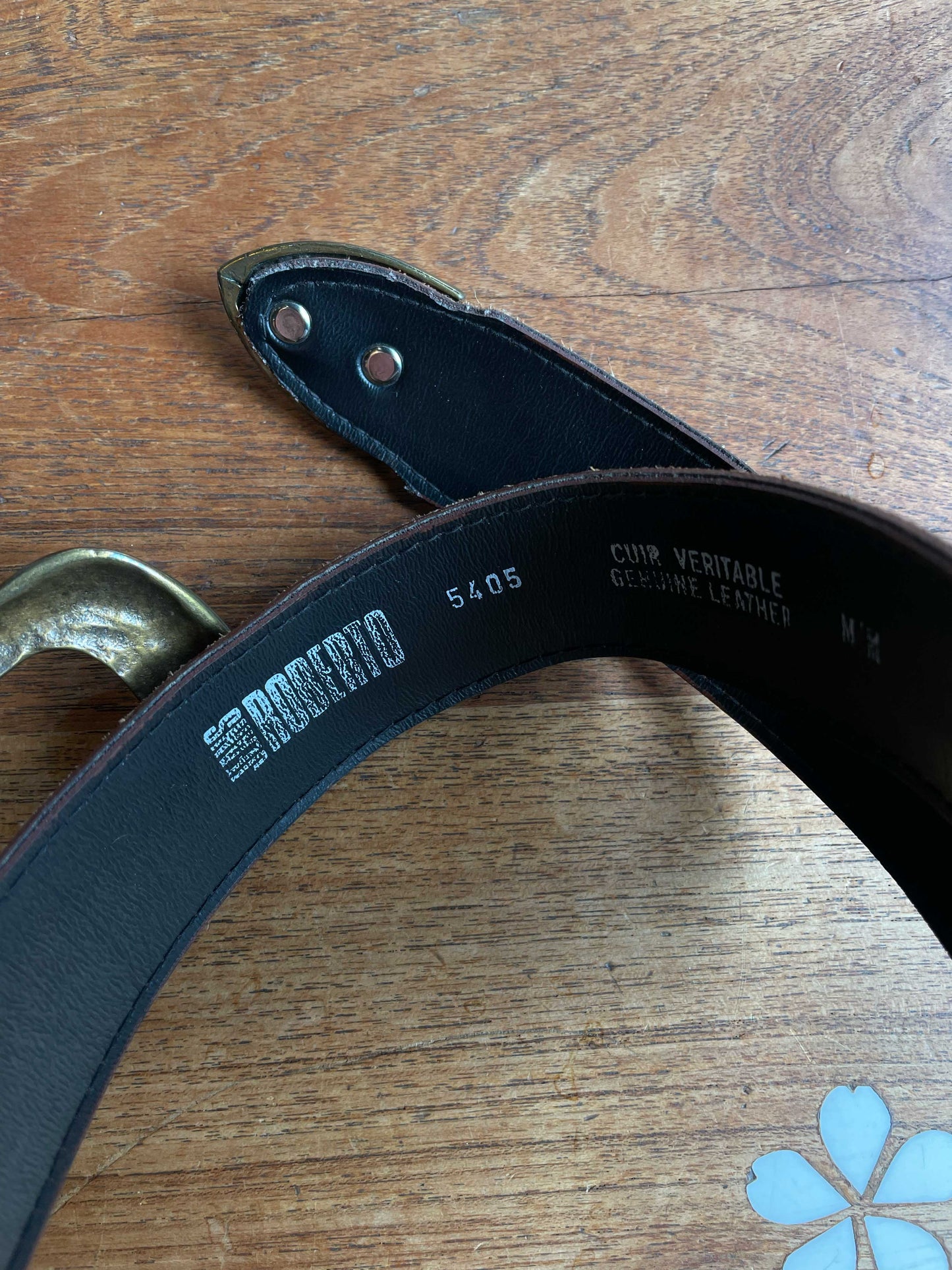 vintage 90s roberto jeans stamped suede belt