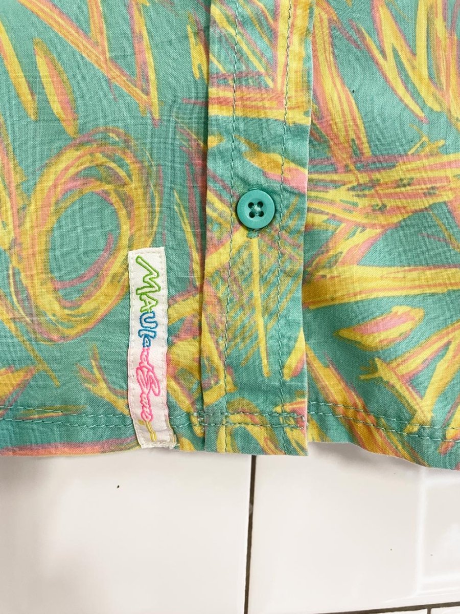 maui & sons retro tropical resort shirt and shorts set - good market thrift store