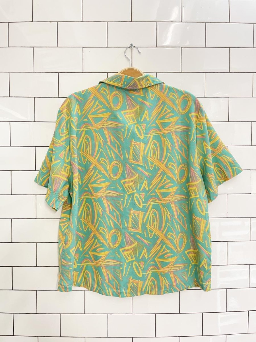 maui & sons retro tropical resort shirt and shorts set - good market thrift store