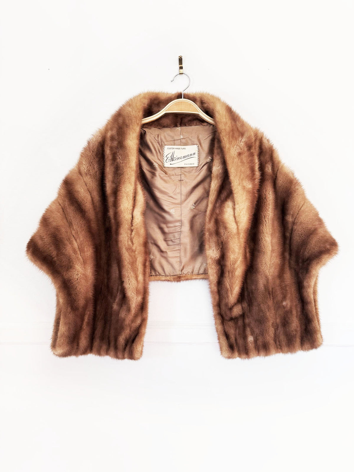 vintage 50s e. heinemann mink fur stole cape