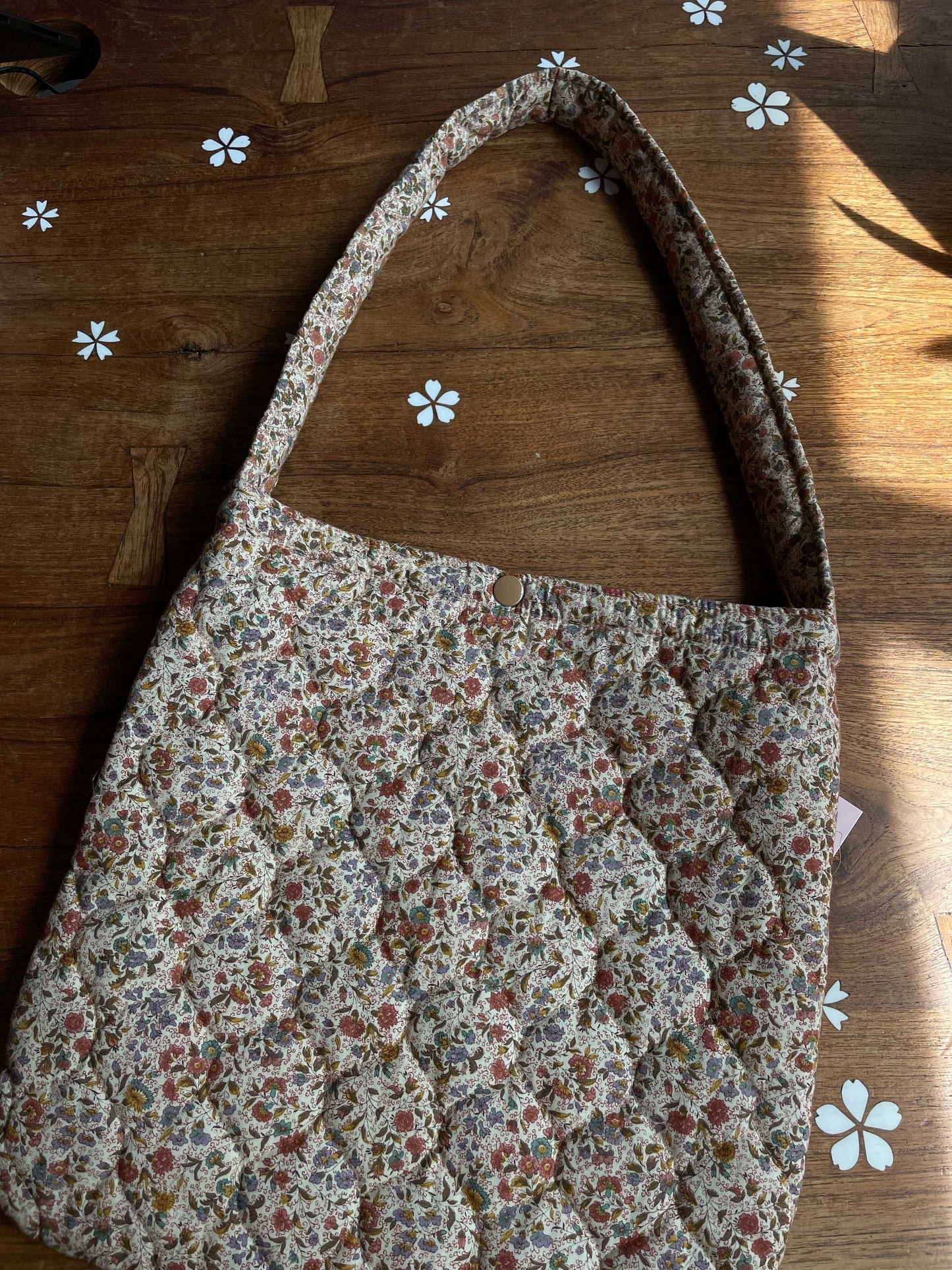 handmade granny quilted tote bag