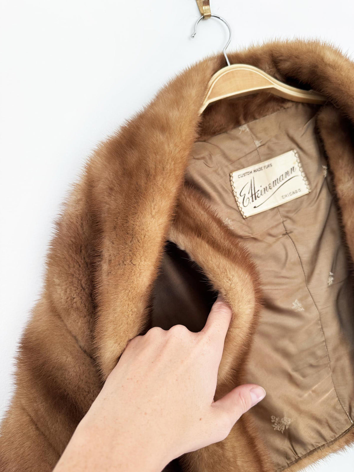 vintage 50s e. heinemann mink fur stole cape
