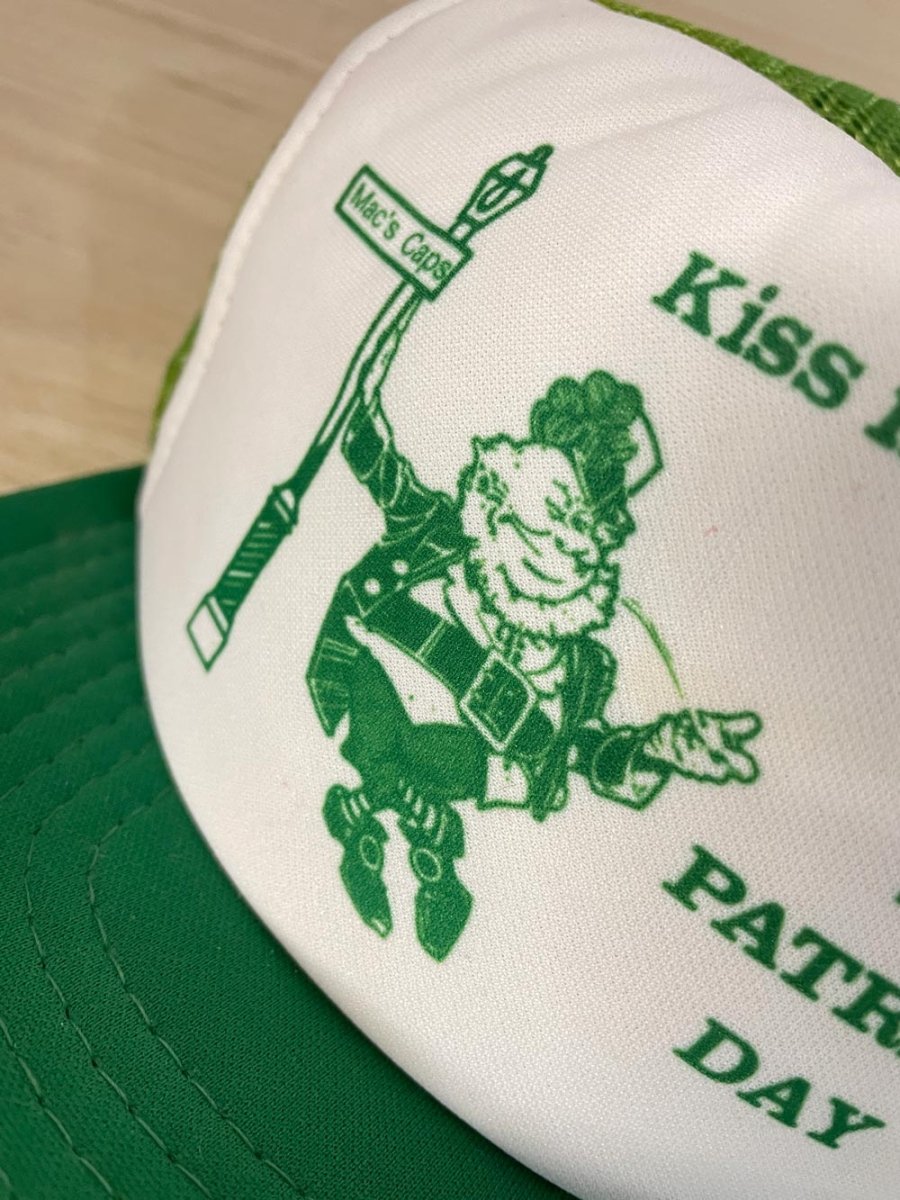 vintage 80s speedway kiss me i'm irish trucker hat - good market thrift store