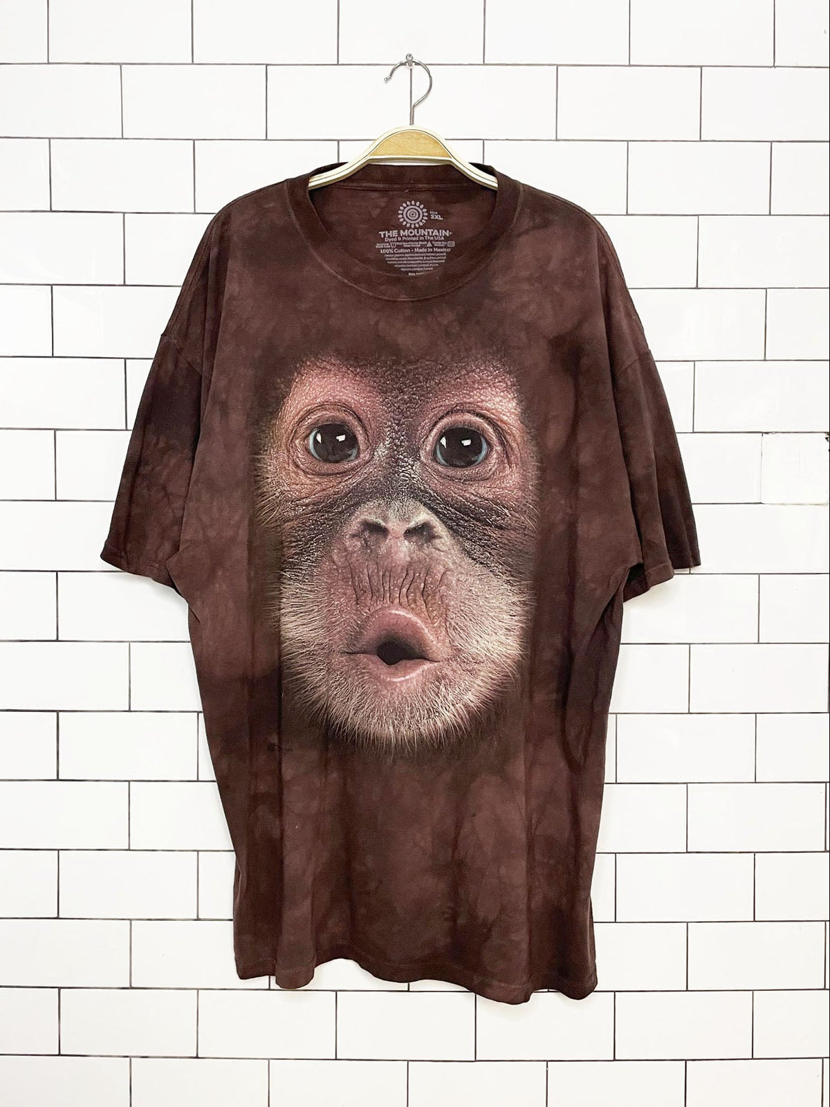 vintage 00s the mountain monkey face tie dye tee