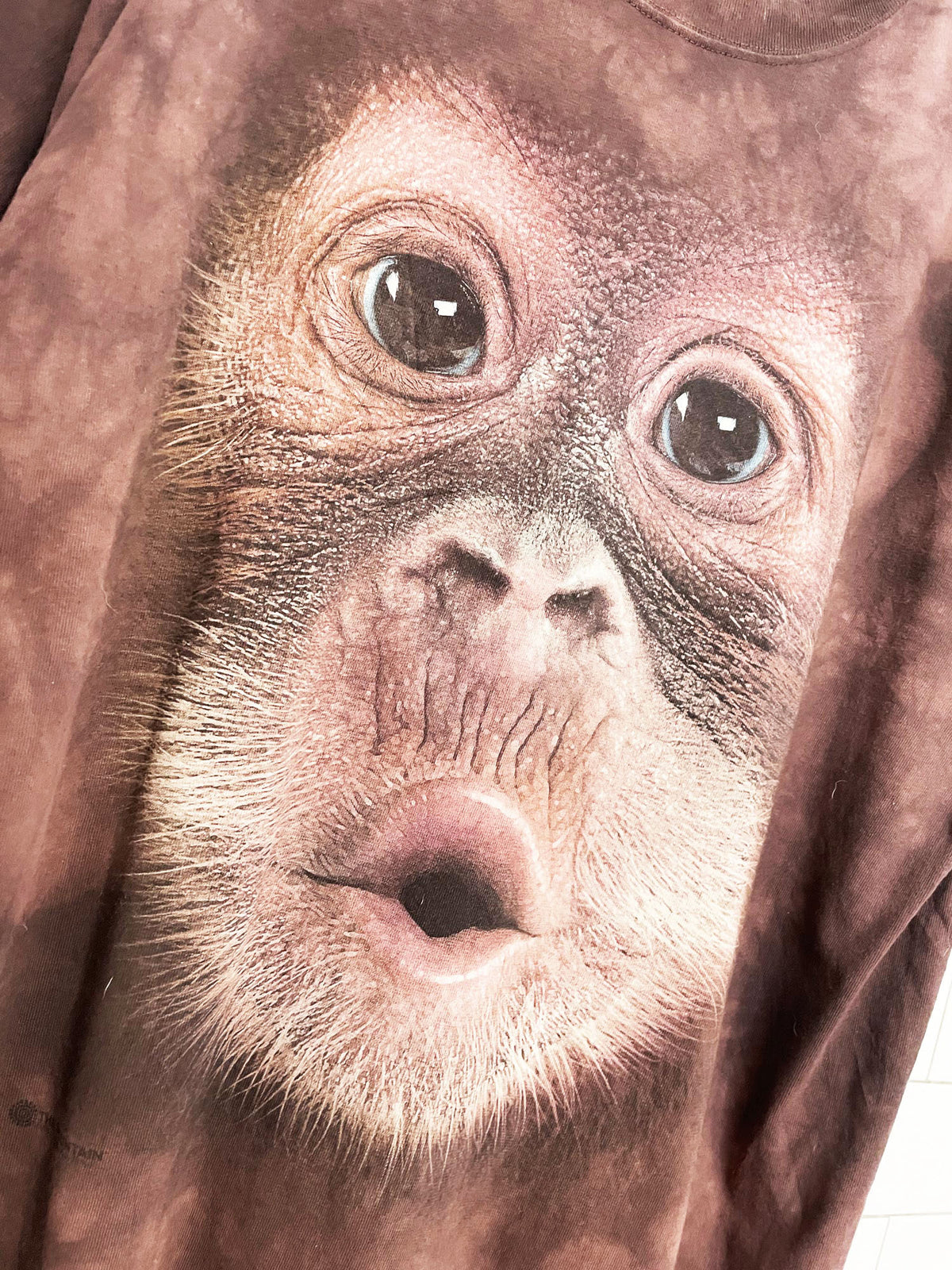 vintage 00s the mountain monkey face tie dye tee