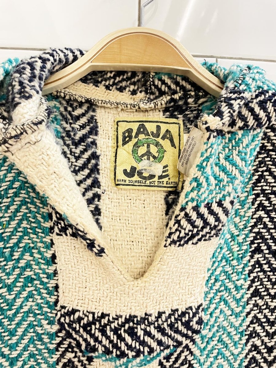baja joe drug rug woven beach hoodie - good market thrift store