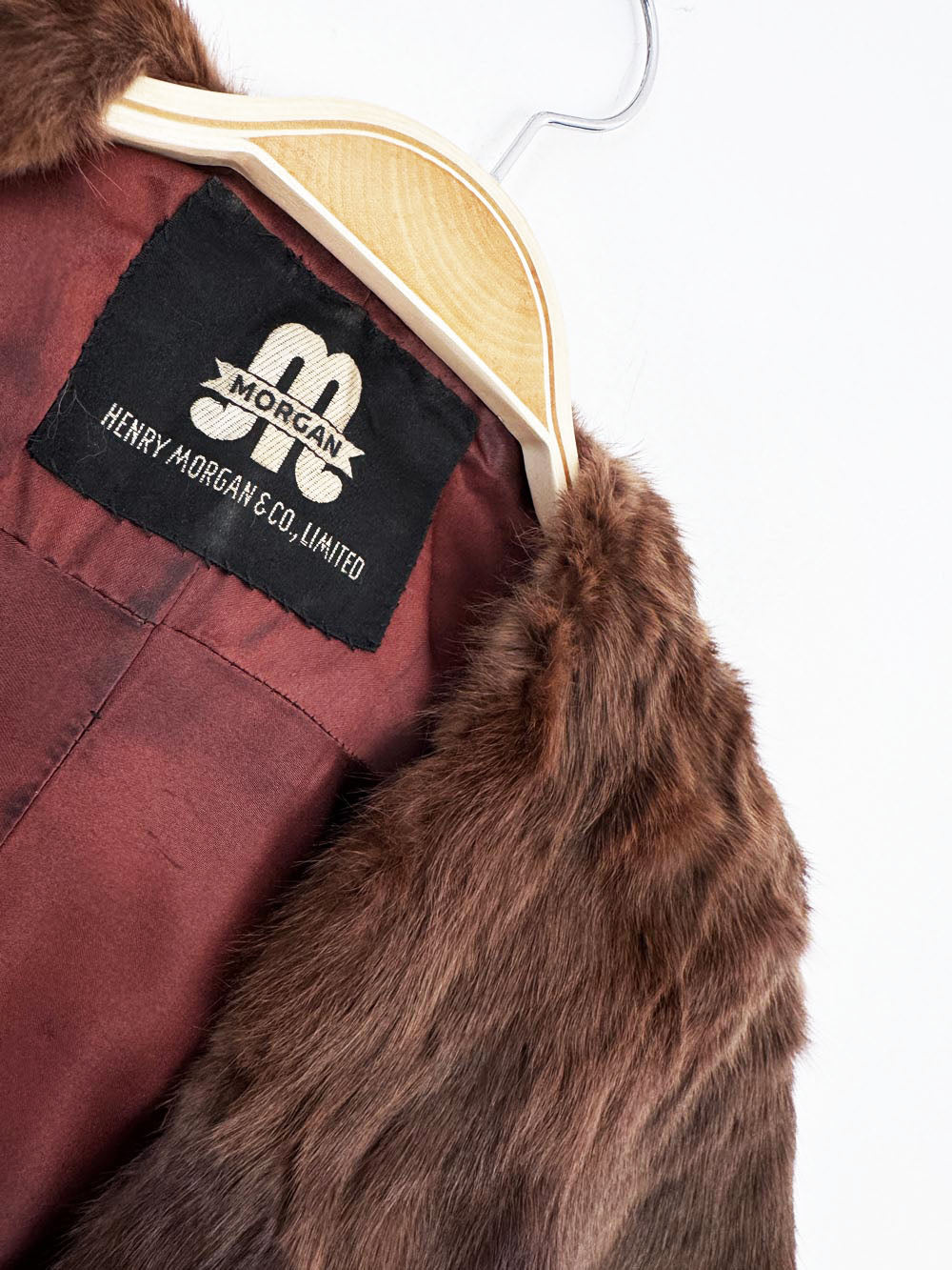 vintage 70s morgan & co muskrat fur stole cape