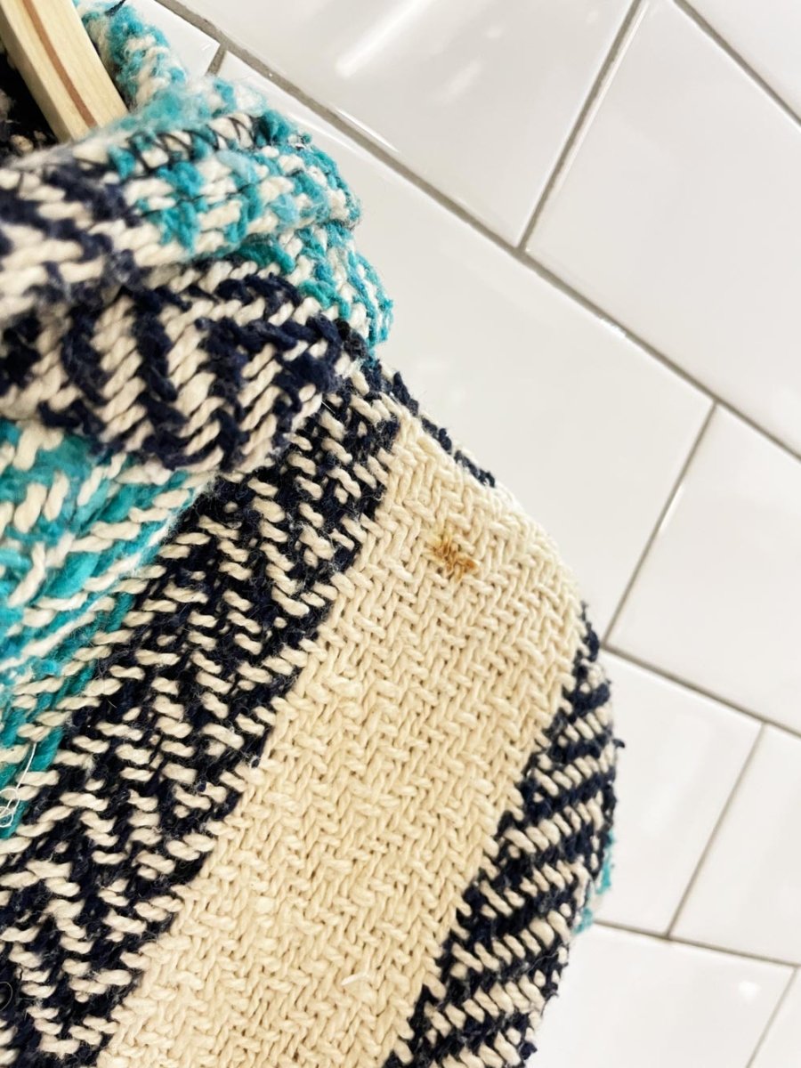 baja joe drug rug woven beach hoodie - good market thrift store