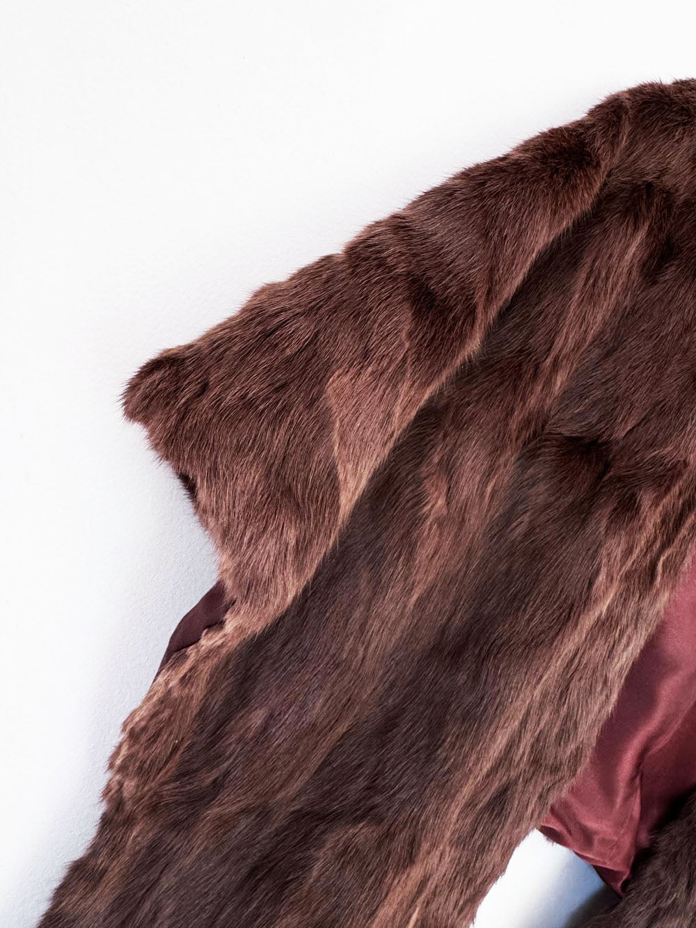vintage 70s morgan & co muskrat fur stole cape