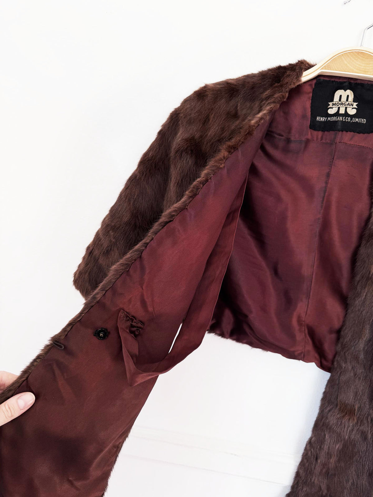 vintage 70s morgan & co muskrat fur stole cape