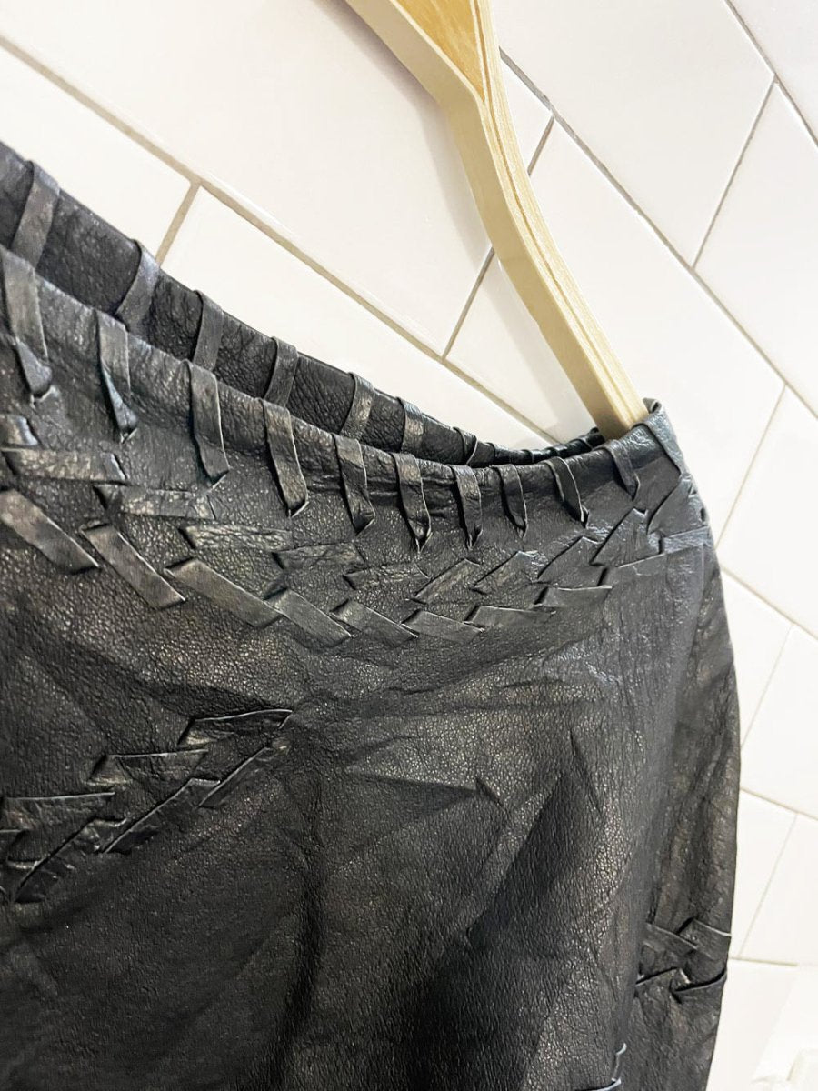 vintage 90s newport news braided leather fringe poncho - good market thrift store