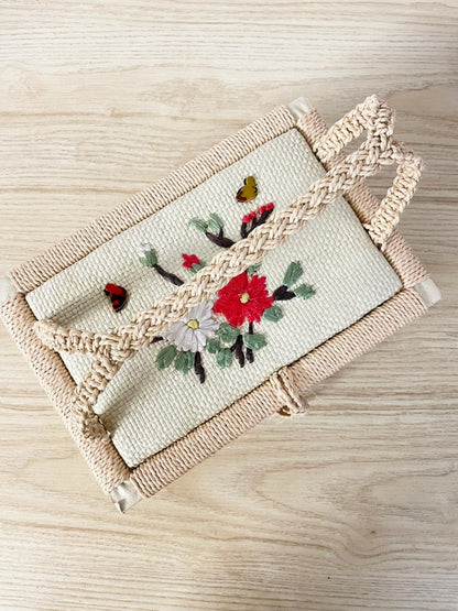 vintage sewing basket beginner sewing kit - good market thrift store