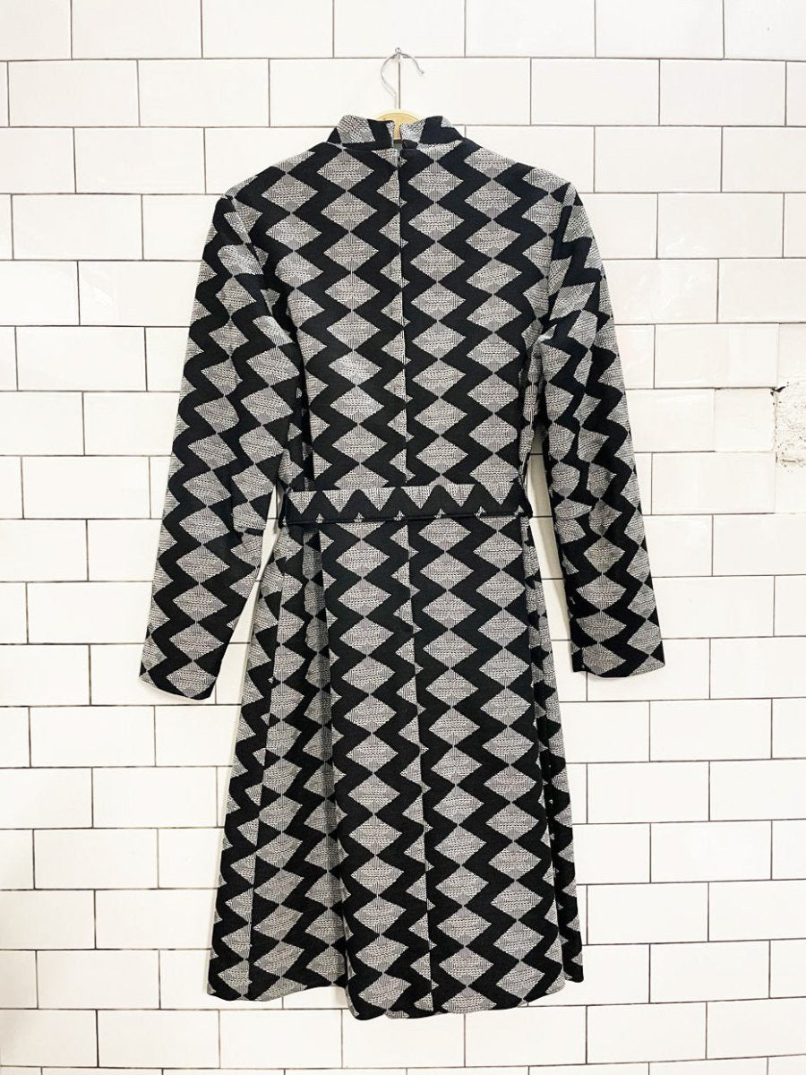 vintage 60s a dress town original poly - knit belted dress - good market thrift store