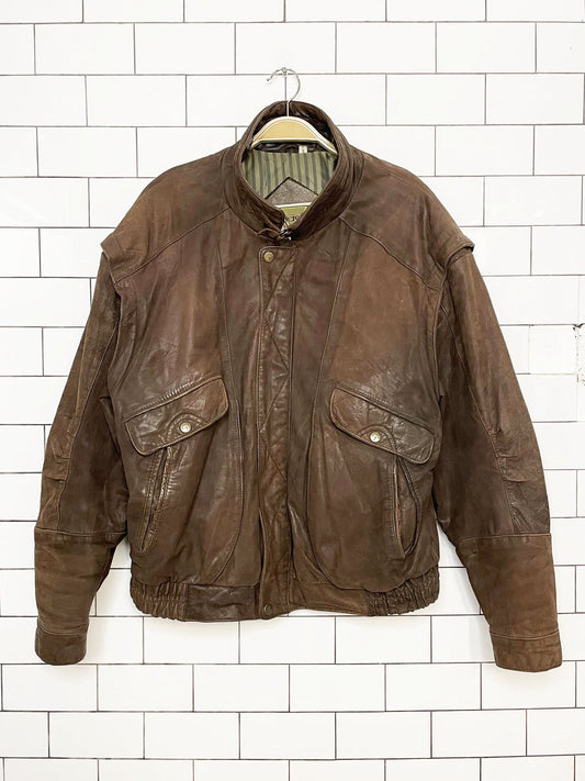 vintage 90s phase 2 soft leather bomber jacket